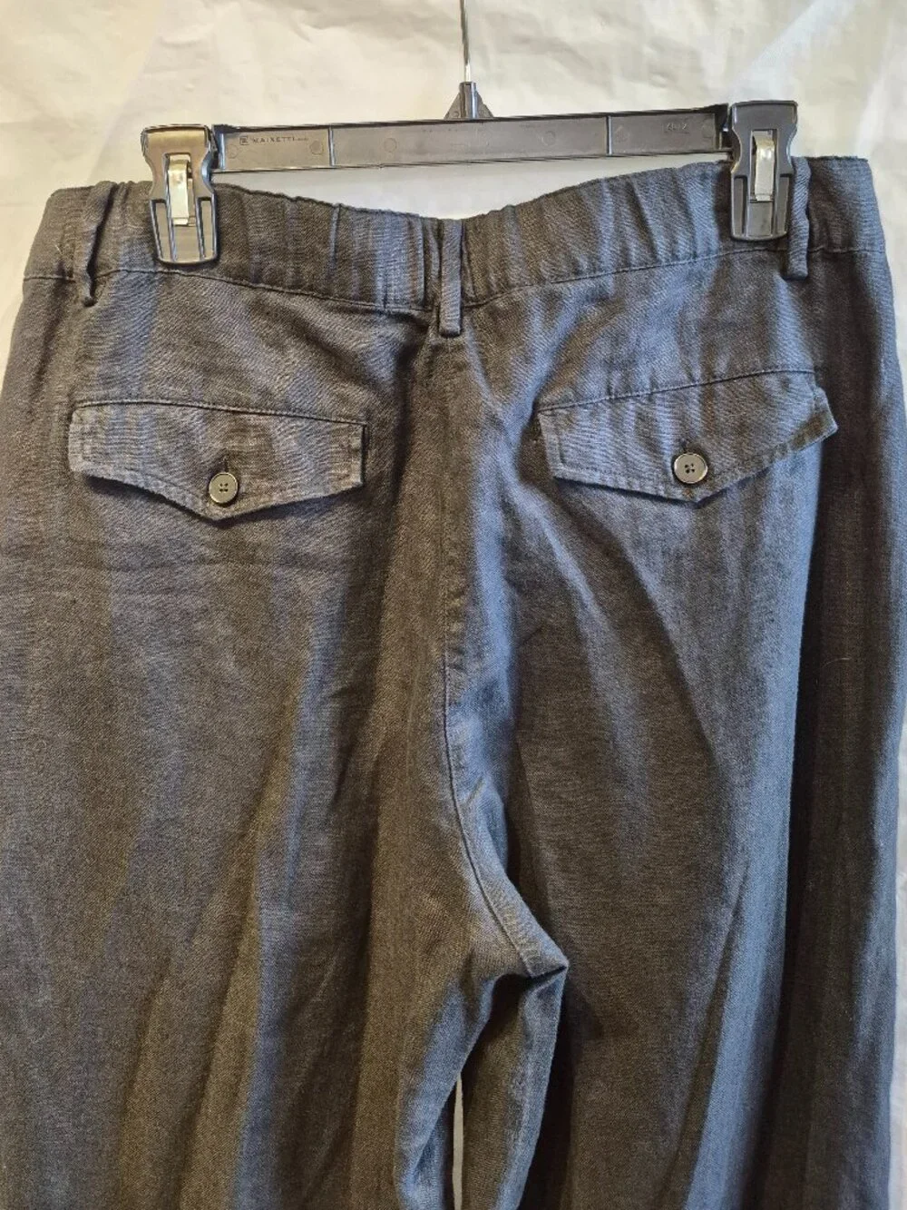 NWT Banana Republic M Black The Everyday Wide Leg Pant in Linen Lightweight